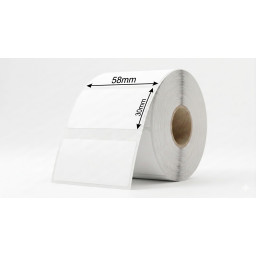Thermal labels roll size 58x30mm (1000 labels/roll)